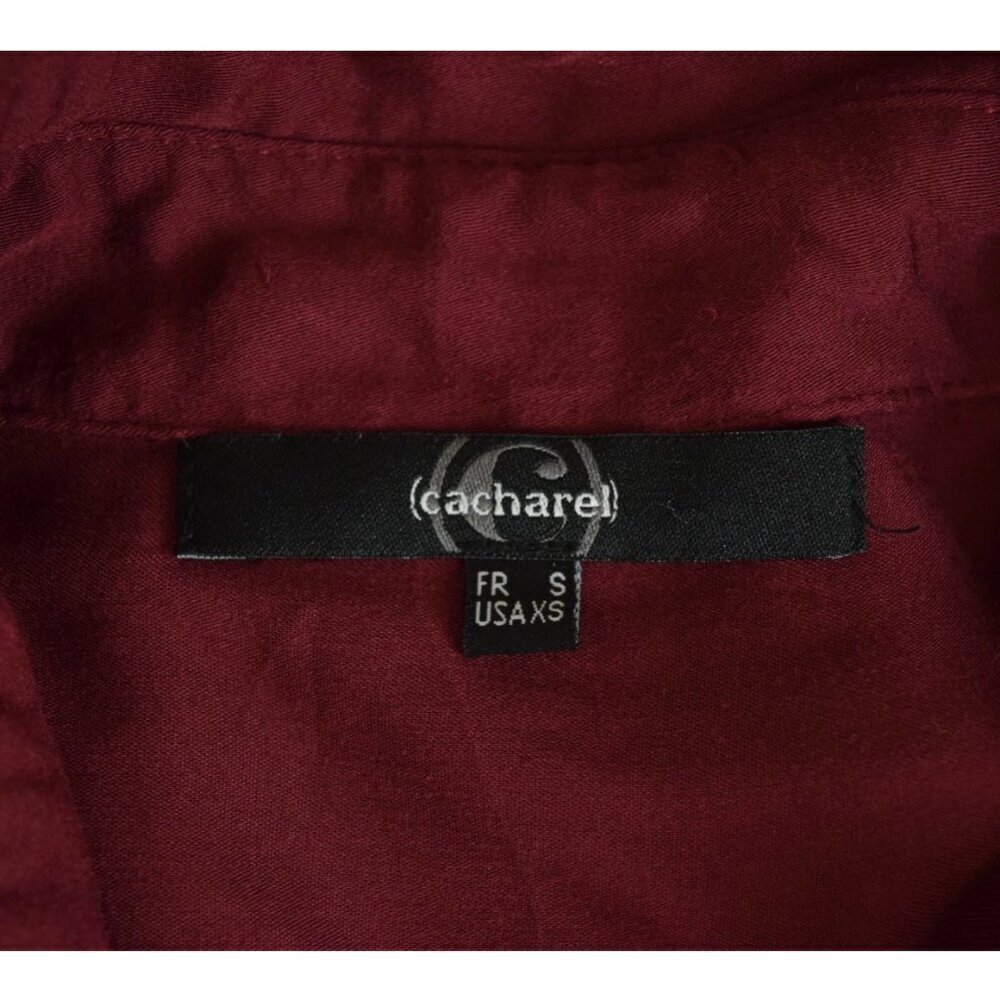 CACHAREL BURGUNDY BUTTON FRONT SHIRT DRESS - Picture 7 of 7